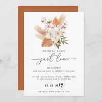 Terracotta Rustic Pampas Grass Wedding Reception Card