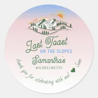 Last Toast On The Slope Skiing Winter BACH Weekend Classic Round Sticker