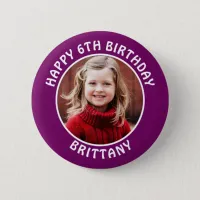 Personalized Photo, Name and Age Birthday Button