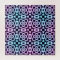 Impossible Geometric Heart Pattern Pink And Blue Jigsaw Puzzle