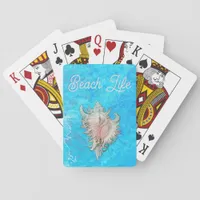 Conch Shell "Beach Life" Poker Cards