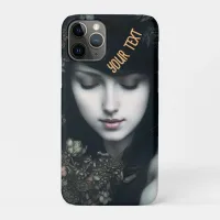 Floral Somberness: A Dark Portrait of Beauty iPhone 11 Pro Case