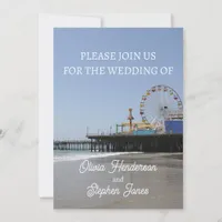 Simple Santa Monica Pier Ferris Wheel Invitation