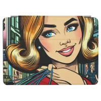 Retro Lady with Shopping Bags Sketchbook iPad Air Cover