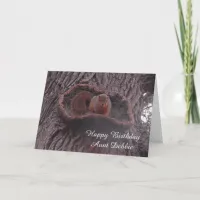 Personalized Happy Birthday Aunt Cute Squirrel Car Card