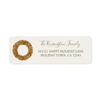 Watercolor Autumn Leaves Thanksgiving Wreath Label