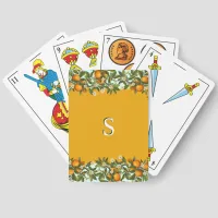 Monogrammed Spanish Oranges Spain Themed Elegant Spanish Playing Cards