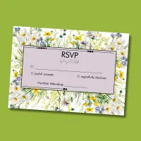 Celestial Wildflower Floral Wedding RSVP Card