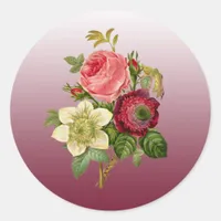 Burgundy Bouquet of Roses Stickers