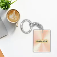 Monogrammed Peach and Gold Business | Keychain