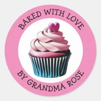 Baked with Love Cupcake | Personalized Food Labels