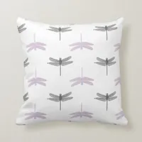 Dragonfly Daylight White Throw Pillow