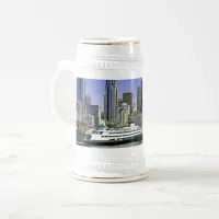 Pacific Northwest Seattle Ferry & Buildings Beer Stein