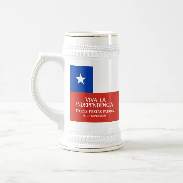 Fiestas Patrias Independence Day Chile Flag Beer Stein