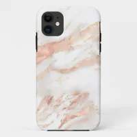 Elegant Copper Chic Girly Rose Gold Marble iPhone 11 Case