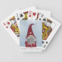 Red & Black Buffalo Plaid Christmas Gnome Poker Cards