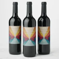 Colorful Elegant Rainbow Wedding Invitation  Wine Label