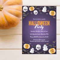 Cute Kids Costume Party Trick or Treat Halloween Invitation