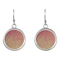 Rose Gold Glitter Silver-Plated Drop Earrings