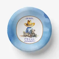 Little Cowboy Themed Baby Shower Paper Bowls
