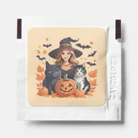 Witch Cats Bats & Pumpkins Halloween Hand Sanitizer Packet