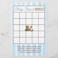 Baby Boy and Teddy Bear Baby Shower Games Flyer