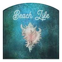 Conch Shell "Beach Life"  Door Sign