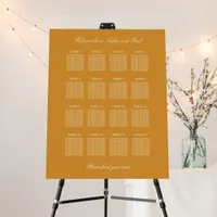 Golden Orange 16 Table Seating Chart Foam Board