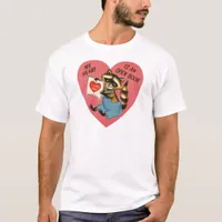 Vintage Valentine Raccoon T-Shirt