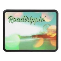 Santa Monica Pier Green Orange Sparkles Edit Hitch Cover