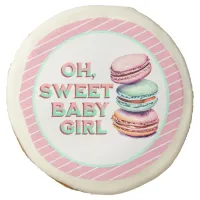 Oh Sweet Baby Girl Macaron Themed Baby Shower Sugar Cookie