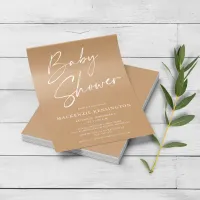 Budget Earth Tone Minimalist Baby Shower FLYER