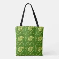 Chic Green&Yellow Kalka Print Tote-Vibrant fashion Tote Bag