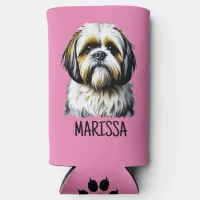 Personalized Shih Tzu | Dog Mom Seltzer Can Cooler