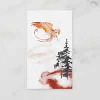 *~* Phoenix Rising Pine Trees Orange Burgundy Red Business Card