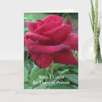 Miss You Card with Pretty Rose & Raindrops