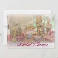 Pink Candy Display Photo Bridal Shower Invitation