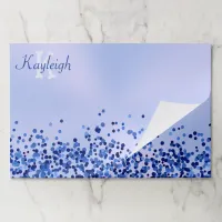 Simple Blue Brushed Metal and Glitter Monogram | Paper Pad