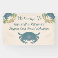 Elegant Crab Feast-Watercolor Blue Retirement  Banner