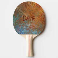 Rusty, Verdigris, Grunge Steampunk Personalized Ping Pong Paddle