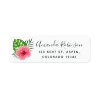 Watercolor Hawaiian Aloha Luau Wedding Label