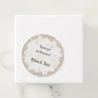 Romantic white roses  guest favor tags