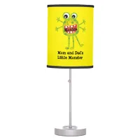 Cute Green Cartoon Monster Funny Fun for Kids Table Lamp