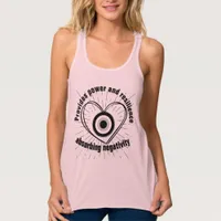 Rays, Heart , Black Evil Eye protection monogram | Tank Top