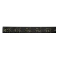 Abstract Sparkling Gold Christmas Tree on Black Satin Ribbon