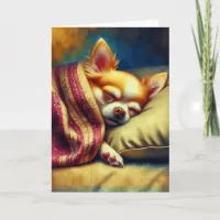 Cute Napping Chihuahua Blank Card