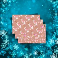 Merry Christmas in Pink on light Plum | Wrapping Paper