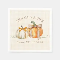 Elegant Autumn Personalized Rustic Fall Wedding  Napkins