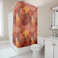 Modern Trendy Terracotta Rust Orange Brown Shower Curtain