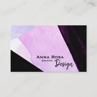 *~* Bold Modern Abstract Geometric Black Blue Pink Business Card